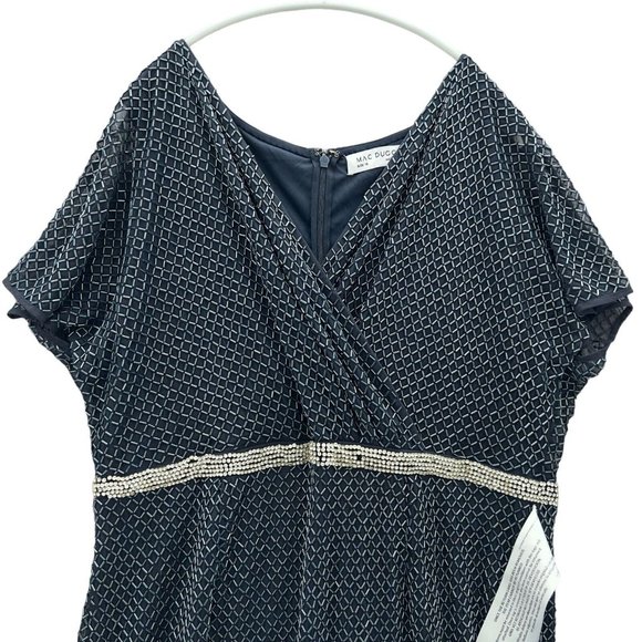 Mac Duggal Midnight Short Sleeve Beaded Evening Dress Sz 18 New NWD 93678 - 0196 - Picture 2 of 14